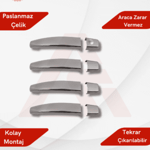 Opel Vectra C SW/SD Kapı Kolu 4 Parça 2002-2008 Krom Paslanmaz Çelik