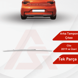 Renault Clio 5 HB 5D Arka Tampon Çıtası 2019 ve Üzeri Krom Paslanmaz Çelik