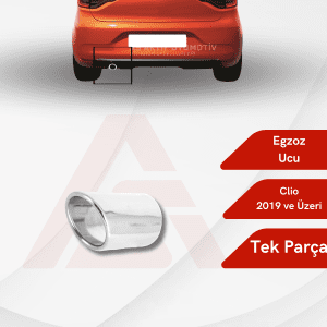 Renault Clio 5 HB 5D Egzoz Ucu (Vidalı) 2019 ve Üzeri Krom Paslanmaz Çelik