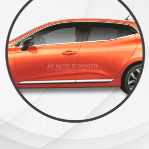 Renault Clio 5 HB 5D Cam Çıtası 4 Parça 2019 ve Üzeri Krom Paslanmaz Çelik