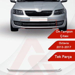 Skoda  Octavia 3 (A7) SD Ön Tampon Çıtası 2013-2017 Krom Paslanmaz Çelik