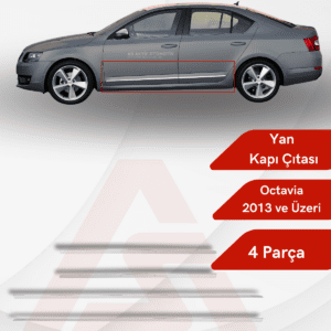 Skoda  Octavia 3 (A7) SD Yan Kapı Çıtası 4 Parça 2013 ve Üzeri Krom Paslanmaz Çelik