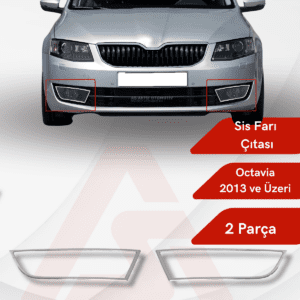 Skoda  Octavia 3 (A7) SD Sis Çerçevesi 2 Parça 2013-2017 Krom Paslanmaz Çelik