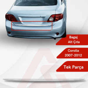 Toyota Corolla SD Bagaj Alt Çıtası 2010-2012 Krom Paslanmaz Çelik