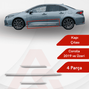 Toyota Corolla SD Yan Kapı Çıtası 4 Parça 2019 ve Üzeri Krom Paslanmaz Çelik