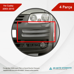 Volkswagen Caddy Mini Van Ön Tampon Kaşı 4 Parça 2003-2010 Krom Paslanmaz Çelik