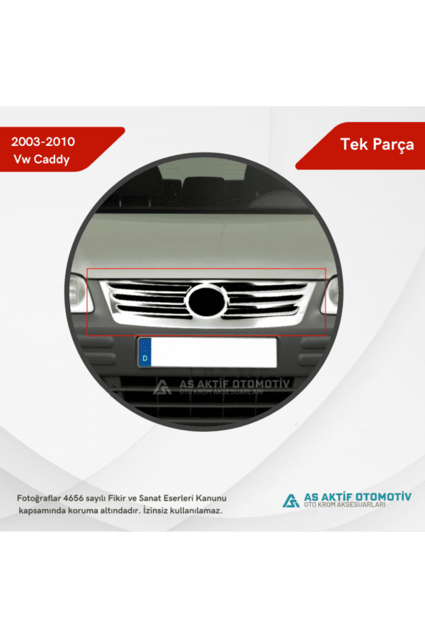 Volkswagen Caddy Mini Van Ön Panjur Formlu 2003-2010 Krom Paslanmaz Çelik