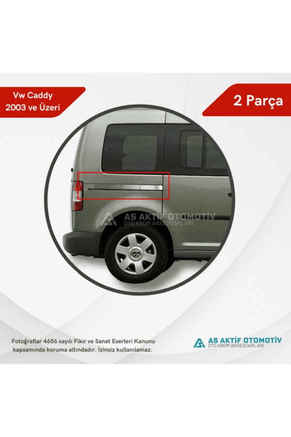 Volkswagen Caddy Mini Van Sürgülü Kapı Çıtası 2 Parça 2003 ve Üzeri Krom Paslanmaz Çelik