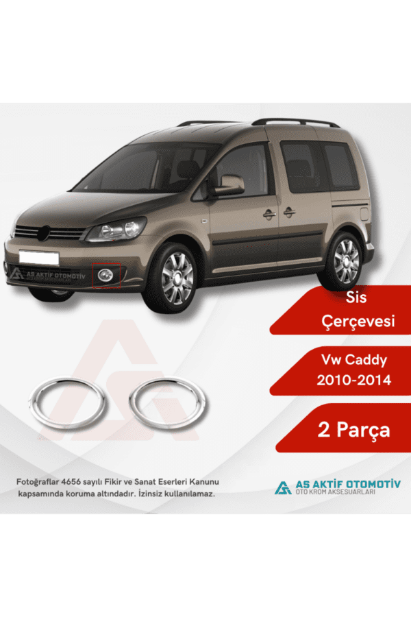 Volkswagen Caddy Mini Van Sis Çerçevesi 2 Parça 2010-2014 Krom Paslanmaz Çelik