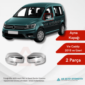 Volkswagen Caddy Mini Van Ayna Kapağı 2 Parça 2015 ve Üzeri Abs Krom