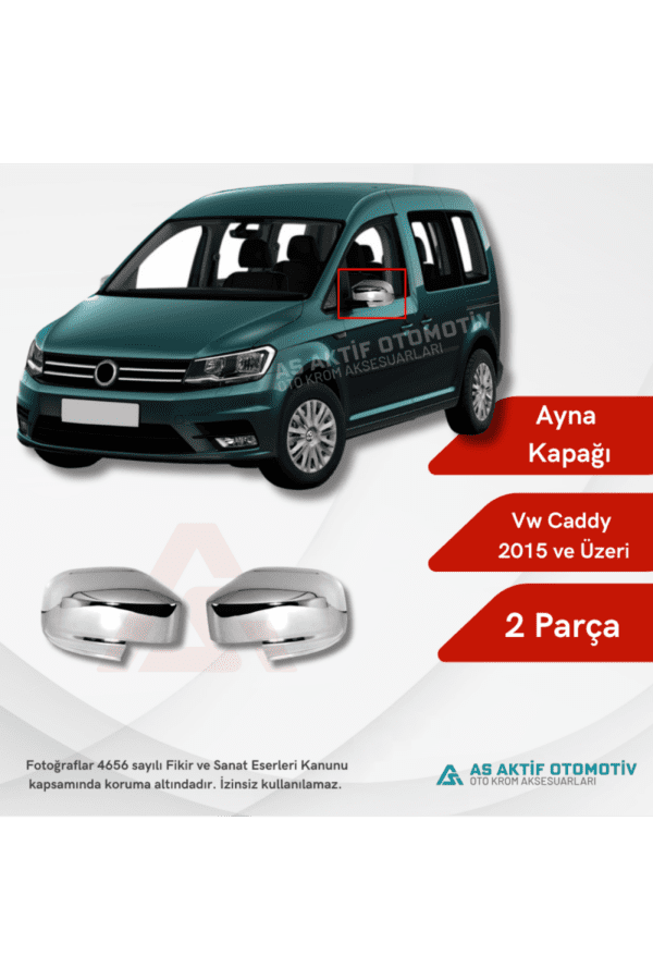 Volkswagen Caddy Mini Van Ayna Kapağı 2 Parça 2015 ve Üzeri Abs Krom