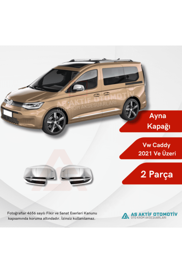 Volkswagen Caddy Mini Van Ayna Kapağı  4 Parça 2021 ve Üzeri Abs Krom