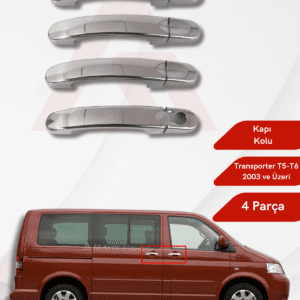 Volkswagen Transporter T5 Van Kapı Kolu (3 Kapı) 4 parça 2003 ve Üzeri Krom Paslanmaz Çelik