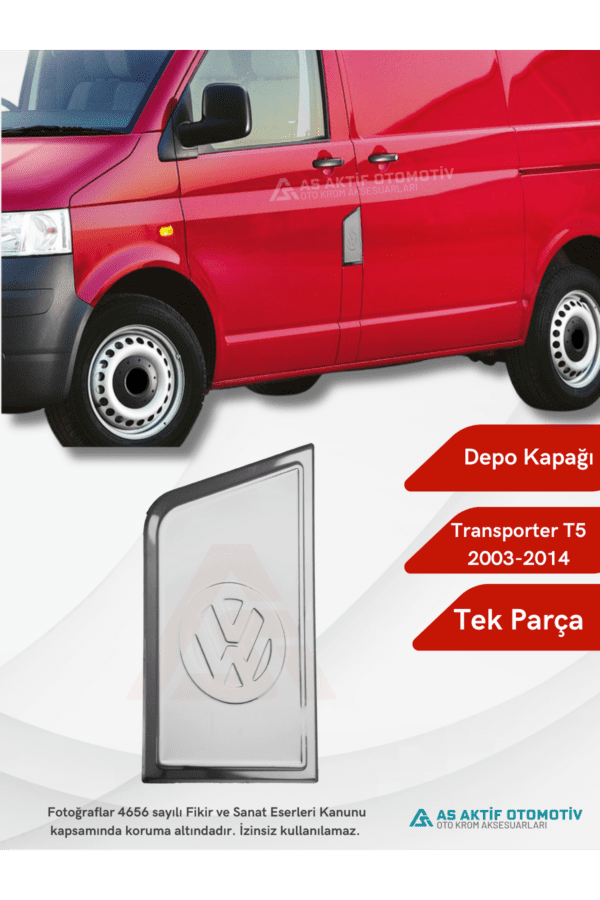 Volkswagen Transporter T5 Van Depo Kapağı 2003-2014 Krom Paslanmaz Çelik