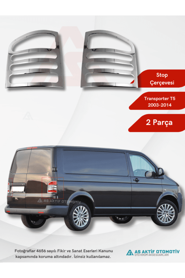 Volkswagen Transporter T5 Van Stop Çerçevesi 2 Parça 2003-2014 Krom Paslanmaz Çelik