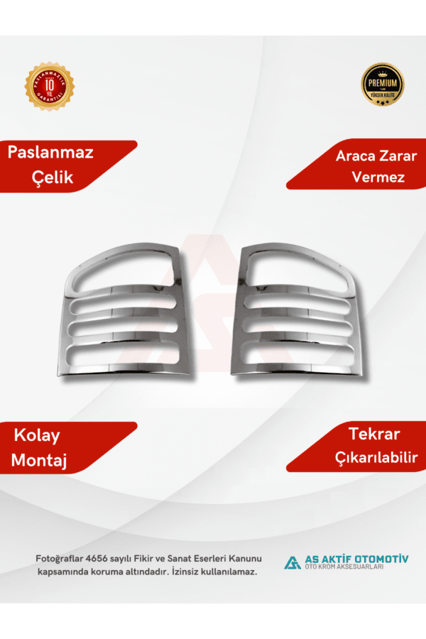 Volkswagen Transporter T5 Van Stop Çerçevesi 2 Parça 2003-2014 Krom Paslanmaz Çelik