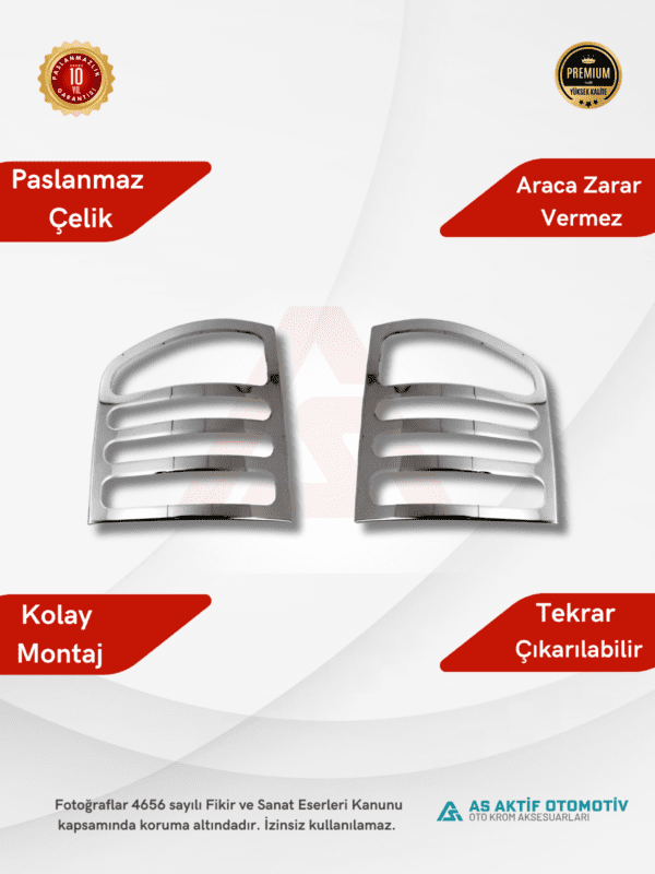 Volkswagen Transporter T5 Van Stop Çerçevesi 2 Parça 2010-2014 Krom Paslanmaz Çelik