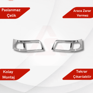 Volkswagen Transporter T5 Van Far Çerçevesi 2 Parça 2003-2010 Krom Paslanmaz Çelik