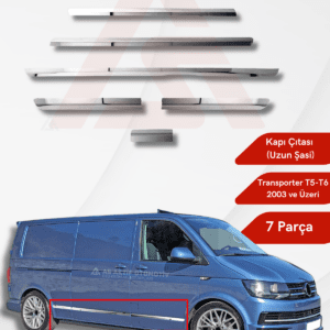 Volkswagen Transporter T5 Van Yan Kapı Çıtası (Uzun Şasi) 7 Parça 2003 ve Üzeri Krom Paslanmaz Çelik