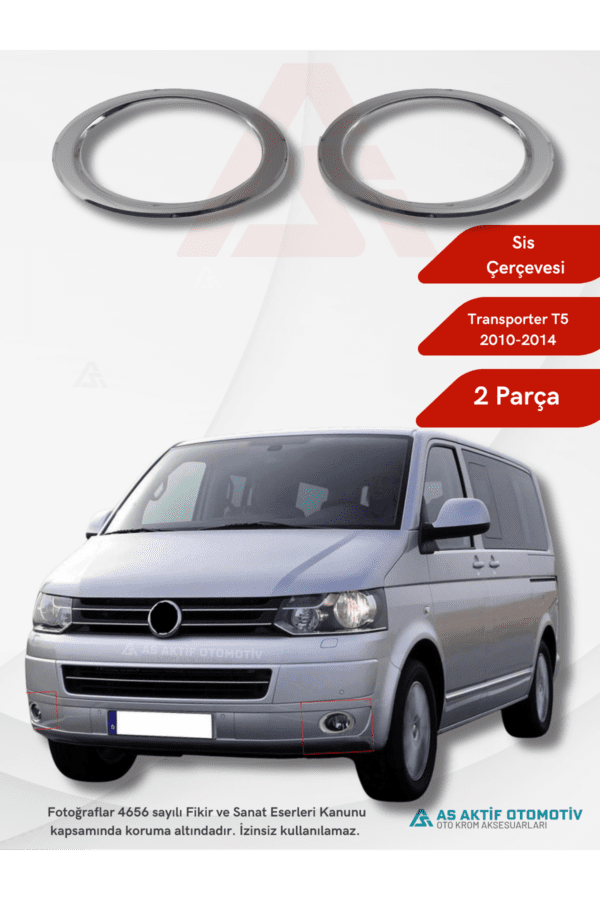 Volkswagen Transporter T5 Van Sis Çerçevesi 2 Parça 2010-2014 Krom Paslanmaz Çelik