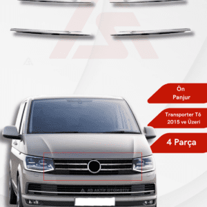 Volkswagen Transporter T6 Van Ön Panjur 4 parça 2015 ve Üzeri Krom Paslanmaz Çelik