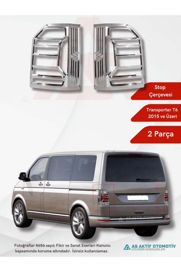 Volkswagen Transporter T6 Van Stop Çerçevesi 2 Parça 2015 ve Üzeri Abs Krom