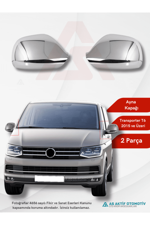 Volkswagen Transporter T6 Van Ayna Kapağı 2 Parça 2015 ve Üzeri Krom Paslanmaz Çelik