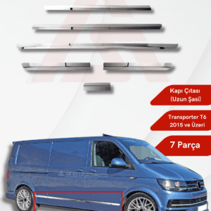 Volkswagen Transporter T6 Van Yan Kapı Çıtası (Uzun Şasi) 7 Parça 2015 ve Üzeri Krom Paslanmaz Çelik