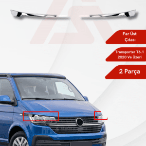 Volkswagen Transporter T6.1 Van Far Üst Çıtası 2 Parça 2020 ve Üzeri Krom Paslanmaz Çelik